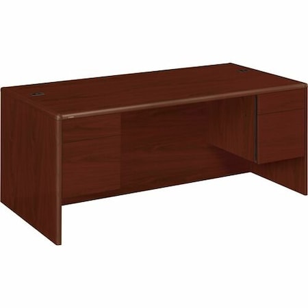 Hon HON 10791NN, 10700 SERIES DESK, 3/4 HEIGHT DOUBLE PEDESTALS, 72W X 36D X 29.5H, MAHOGANY HON10791NN